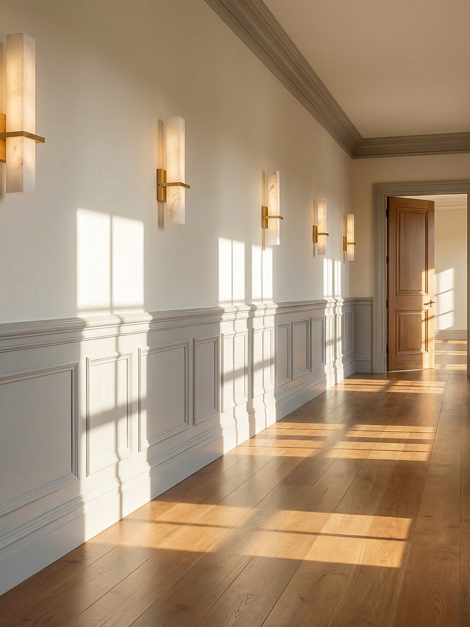 AlabasterGlow | Elegant Modern Wall Sconce Lighting with Copper Accents