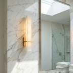 AlabasterGlow | Elegant Modern Wall Sconce Lighting with Copper Accents