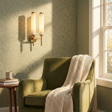 AlabasterGlow | Elegant Timeless Dual-Column Wall Light