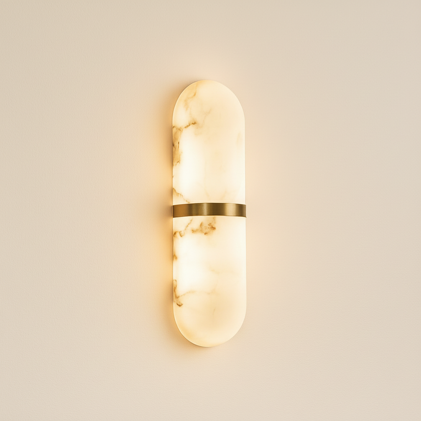 AlabasterGlow | Elegant Translucent Capsule Pendant Light