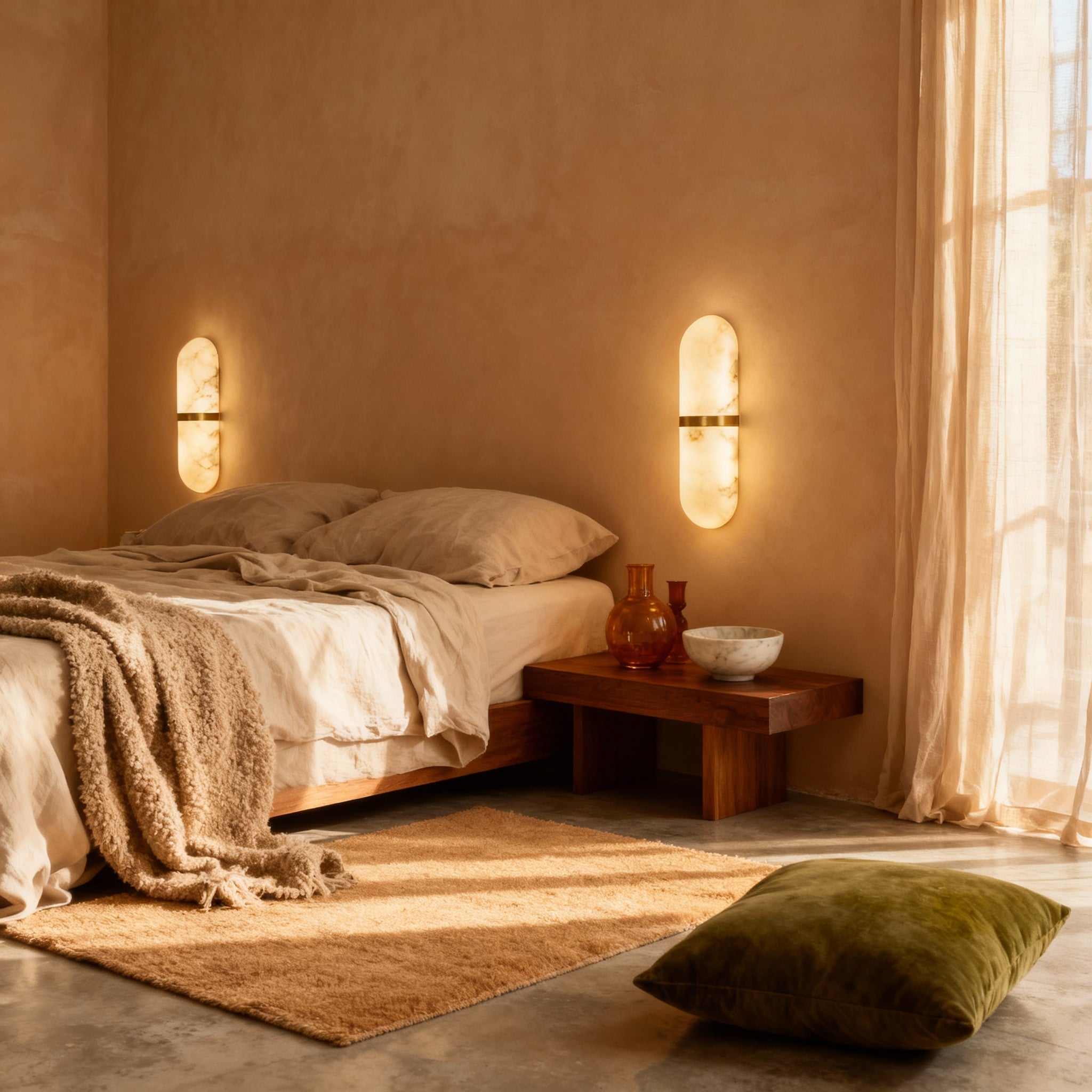 AlabasterGlow | Elegant Translucent Capsule Pendant Light