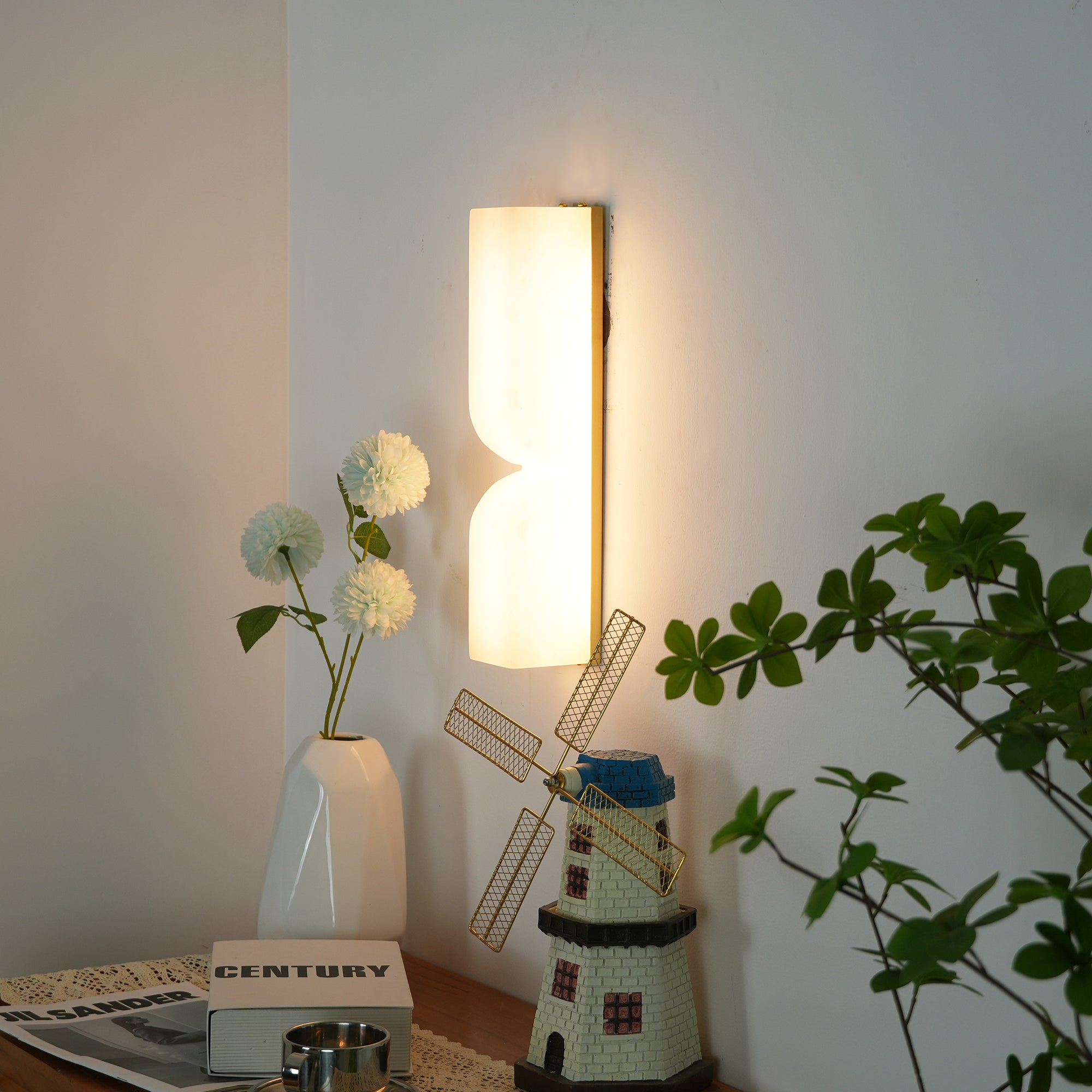 Alabaster Essence | Elegant Wall Sconce Lighting with Intricate Carvings | Timeless Decor for Ambient Illumination