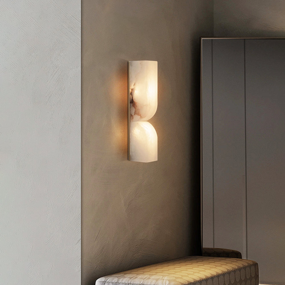 Alabaster Essence | Elegant Wall Sconce Lighting with Intricate Carvings | Timeless Decor for Ambient Illumination