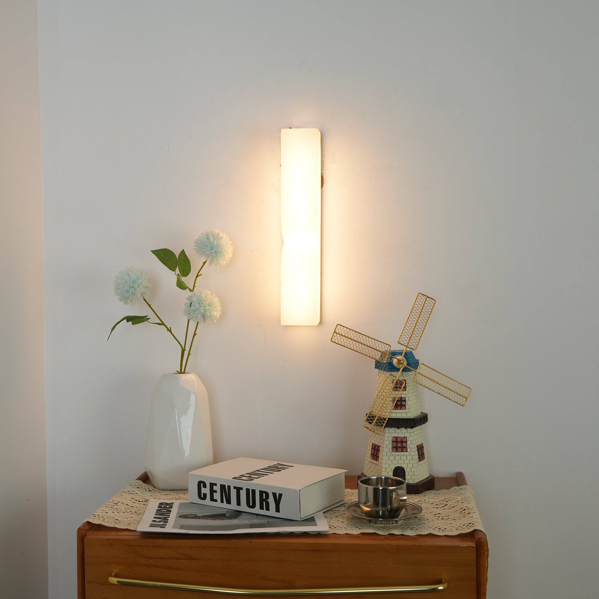 Alabaster Essence | Elegant Wall Sconce Lighting with Intricate Carvings | Timeless Decor for Ambient Illumination