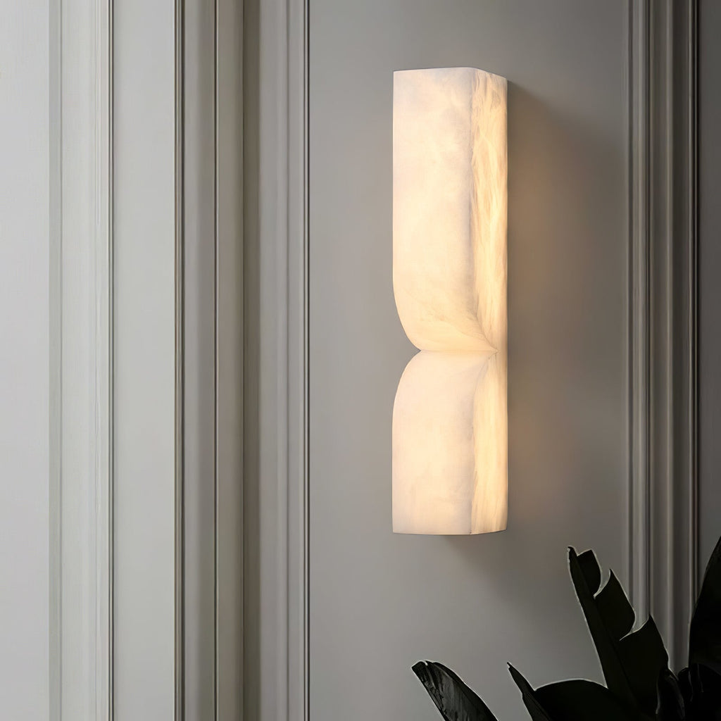 Alabaster Essence | Elegant Wall Sconce Lighting with Intricate Carvings | Timeless Decor for Ambient Illumination