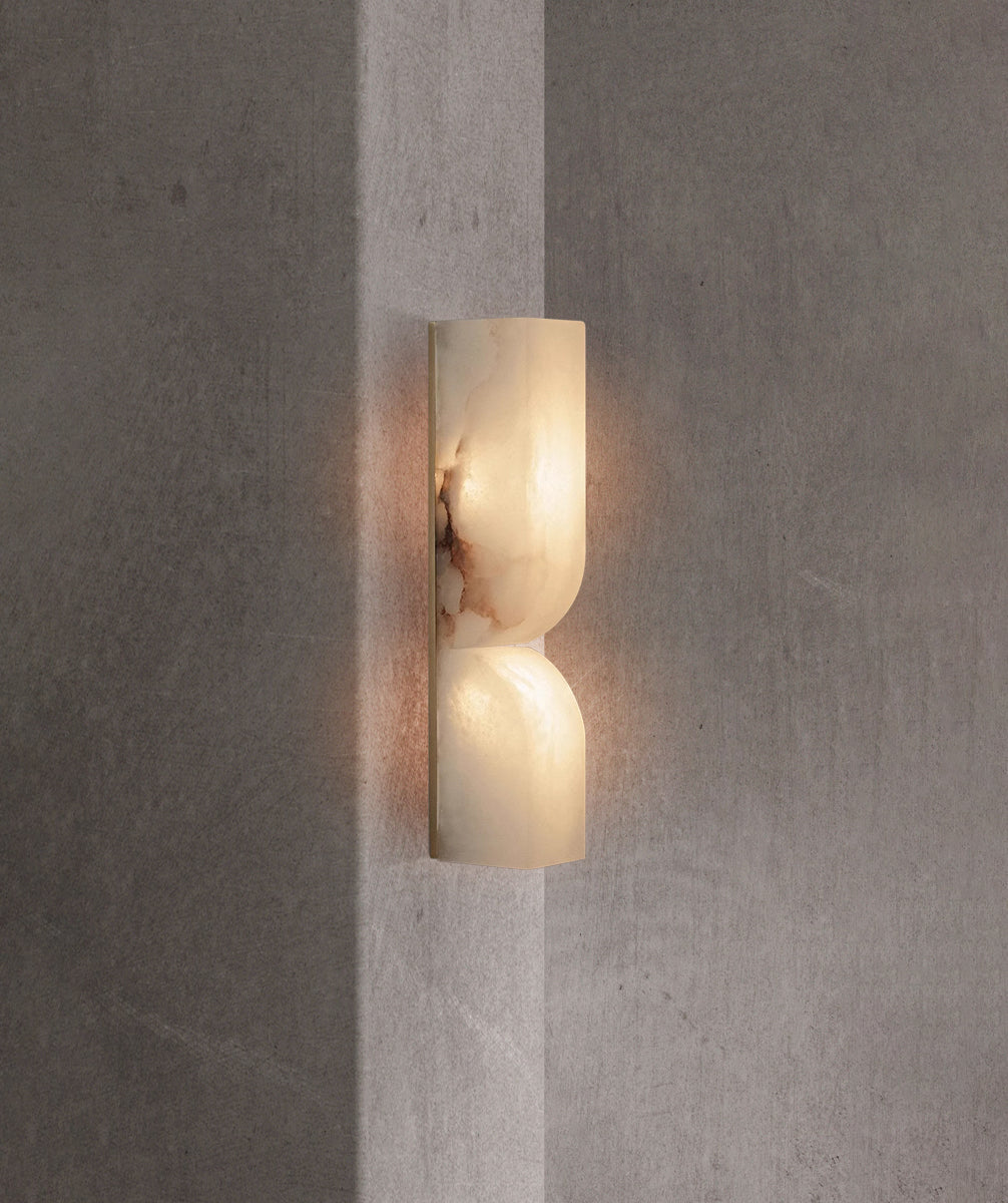 Alabaster Essence | Elegant Wall Sconce Lighting with Intricate Carvings | Timeless Decor for Ambient Illumination