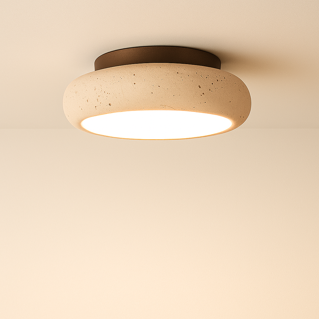 AlbaStone | Elegant Softly Rounded Flush Mount Ceiling Light Fixture