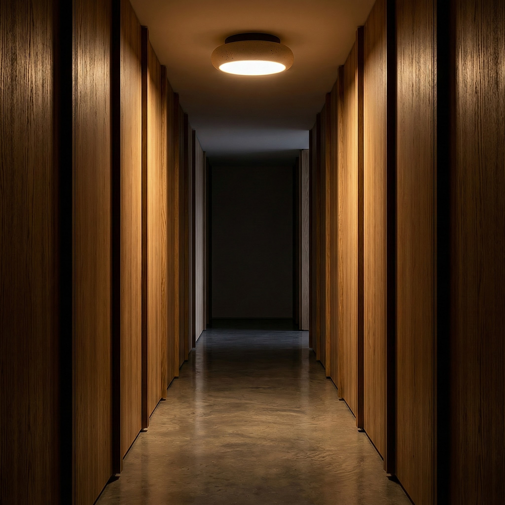 AlbaStone | Elegant Softly Rounded Flush Mount Ceiling Light Fixture