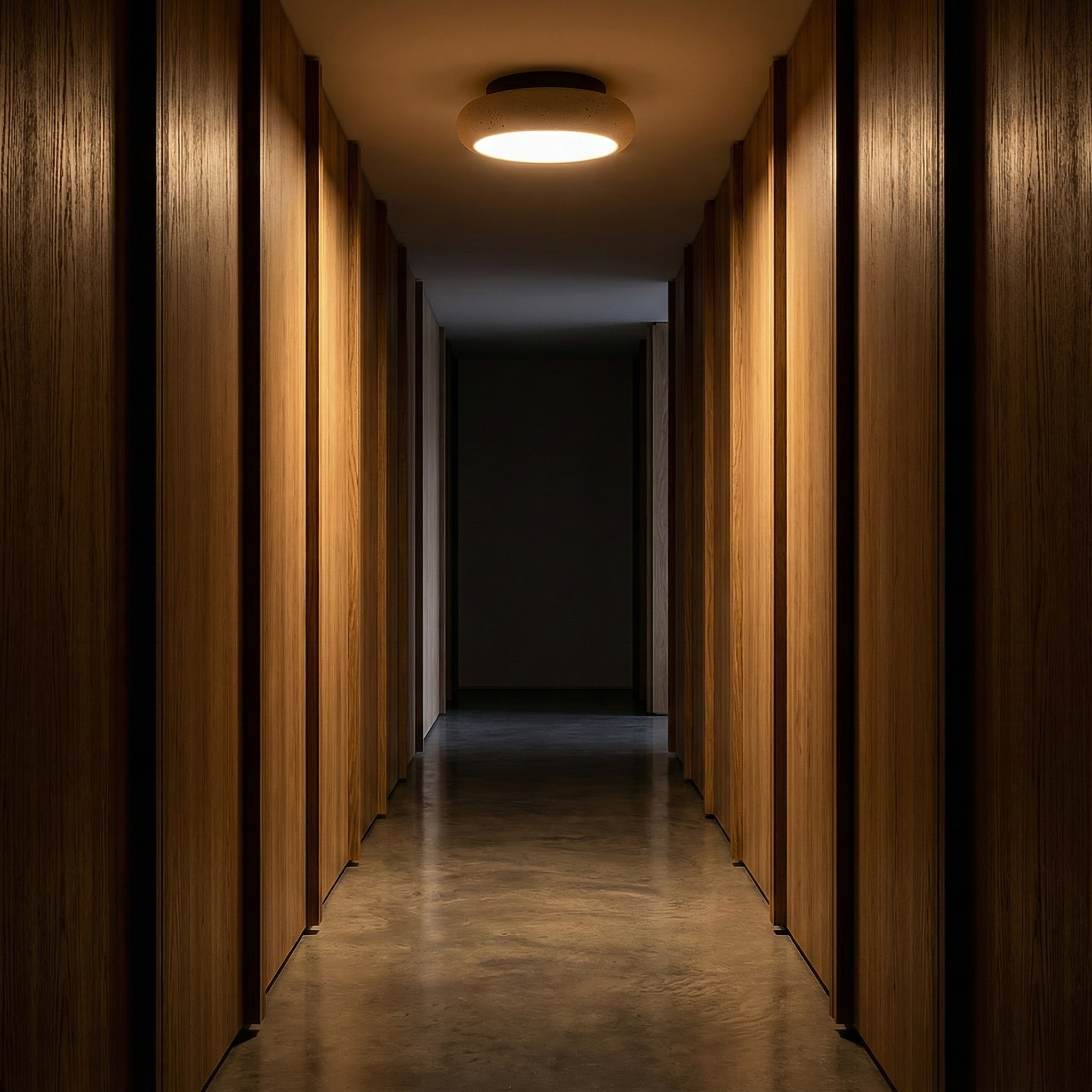 AlbaStone | Elegant Softly Rounded Flush Mount Ceiling Light Fixture