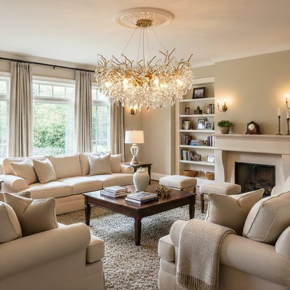 Albero Collection Crystal Chandelier Luxury Tree-Inspired Crystal Statement Ceiling Light