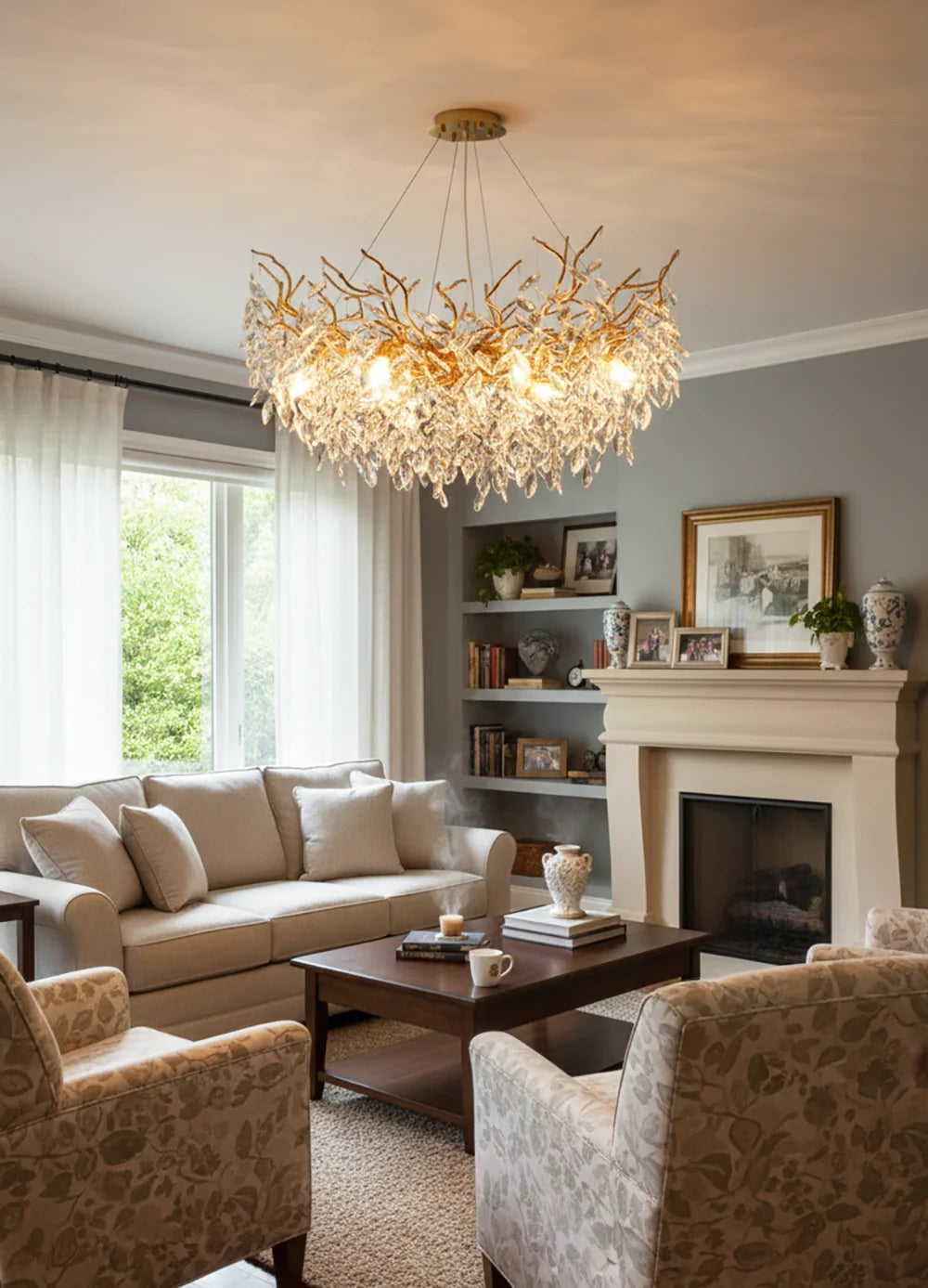Albero Collection Crystal Chandelier Luxury Tree-Inspired Crystal Statement Ceiling Light