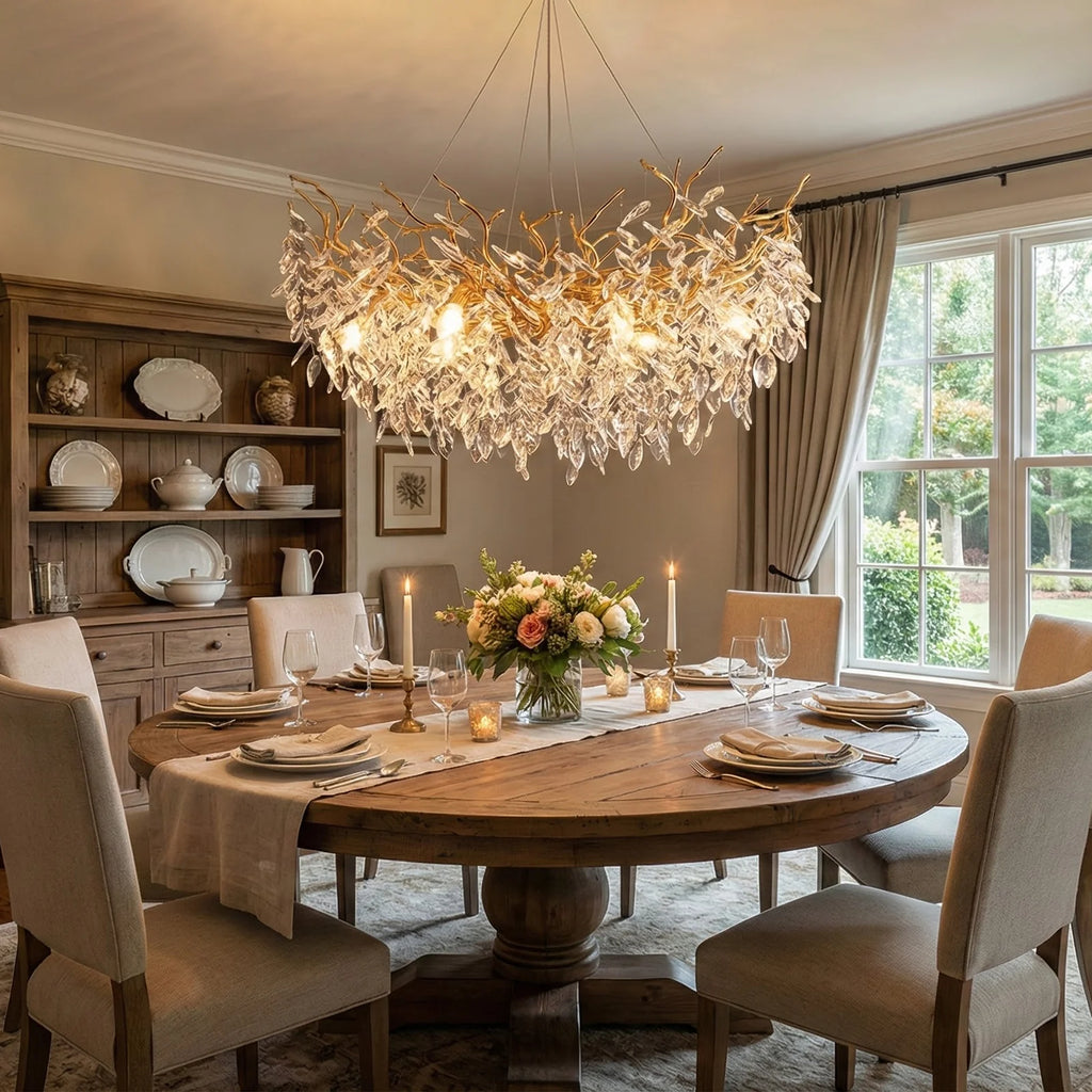 Albero Collection Crystal Chandelier Luxury Tree-Inspired Crystal Statement Ceiling Light