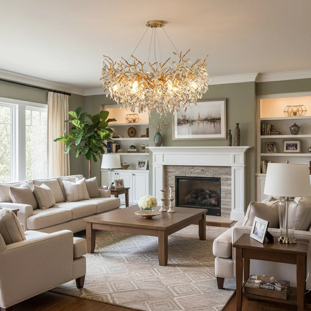 Albero Collection Crystal Chandelier Luxury Tree-Inspired Crystal Statement Ceiling Light