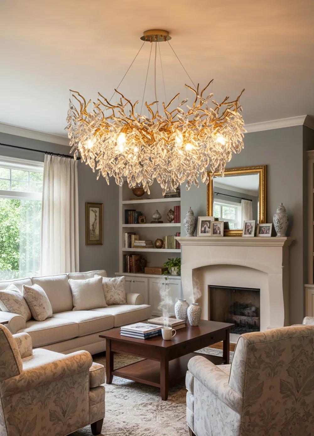 Albero Collection Crystal Chandelier Luxury Tree-Inspired Crystal Statement Ceiling Light