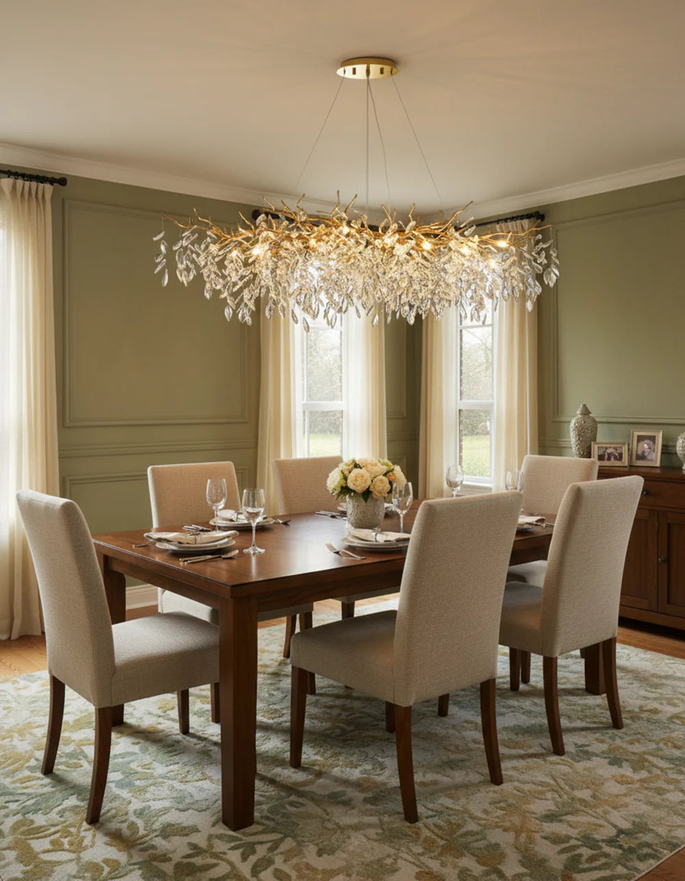 Albero Collection Crystal Chandelier Luxury Tree-Inspired Crystal Statement Ceiling Light