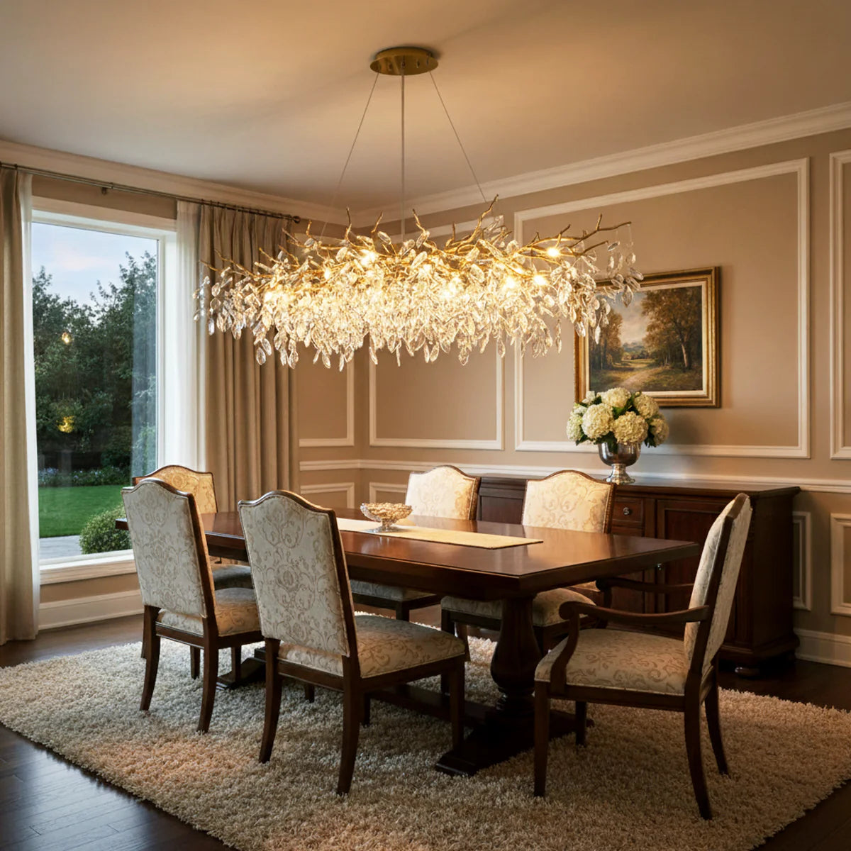 Albero Collection Crystal Chandelier Luxury Tree-Inspired Crystal Statement Ceiling Light