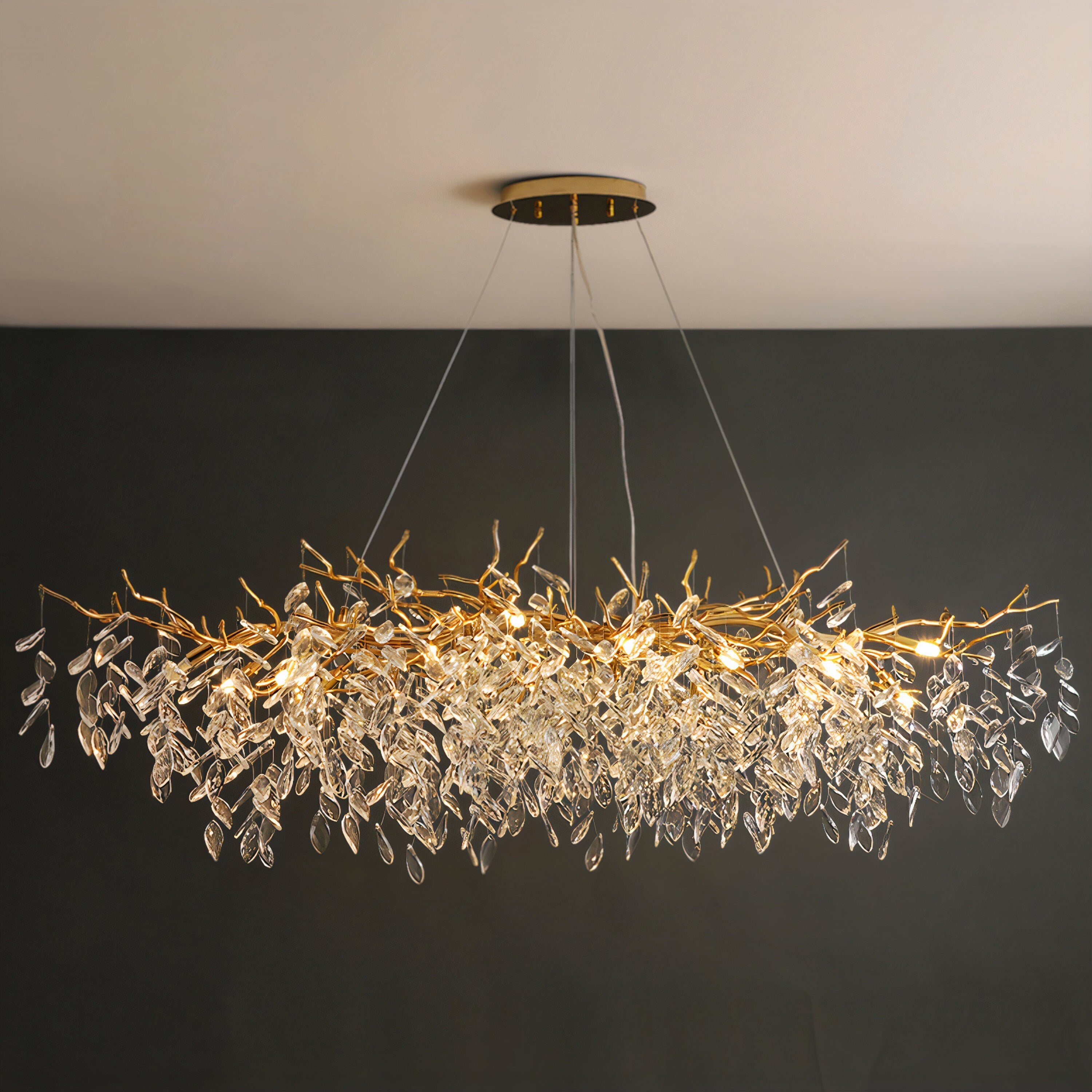 Albero Collection Crystal Chandelier Luxury Tree-Inspired Crystal Statement Ceiling Light