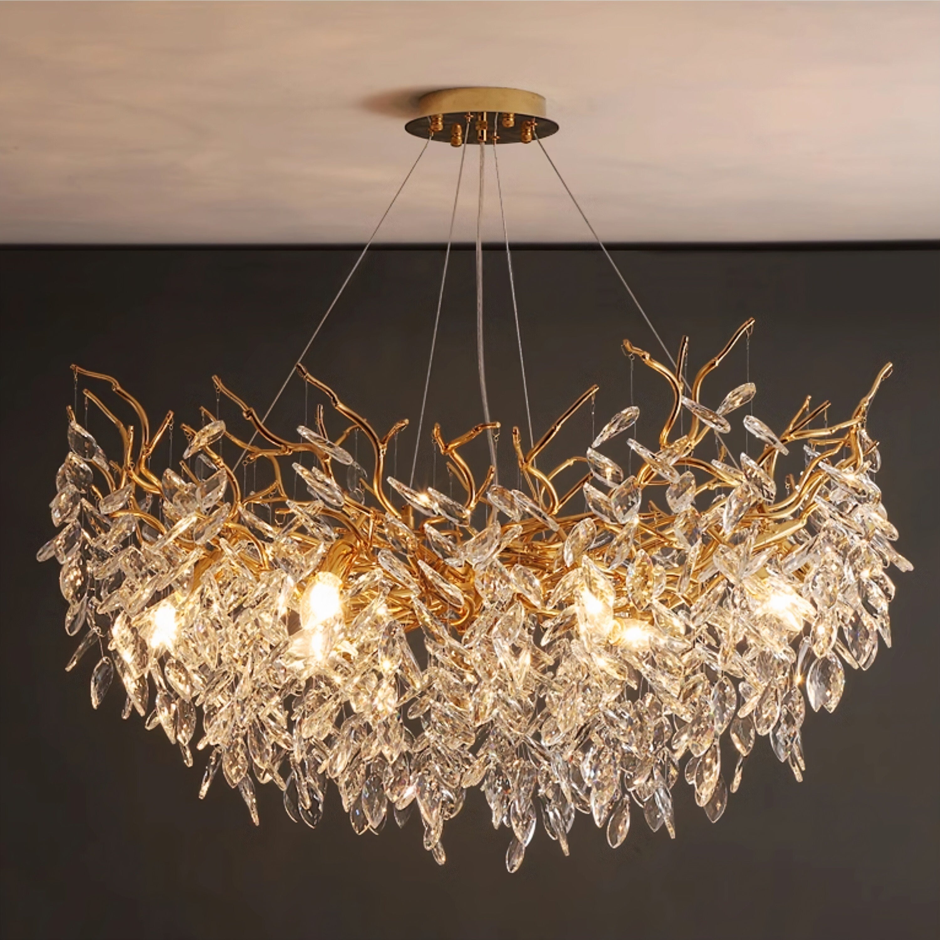 Albero Collection Crystal Chandelier Luxury Tree-Inspired Crystal Statement Ceiling Light