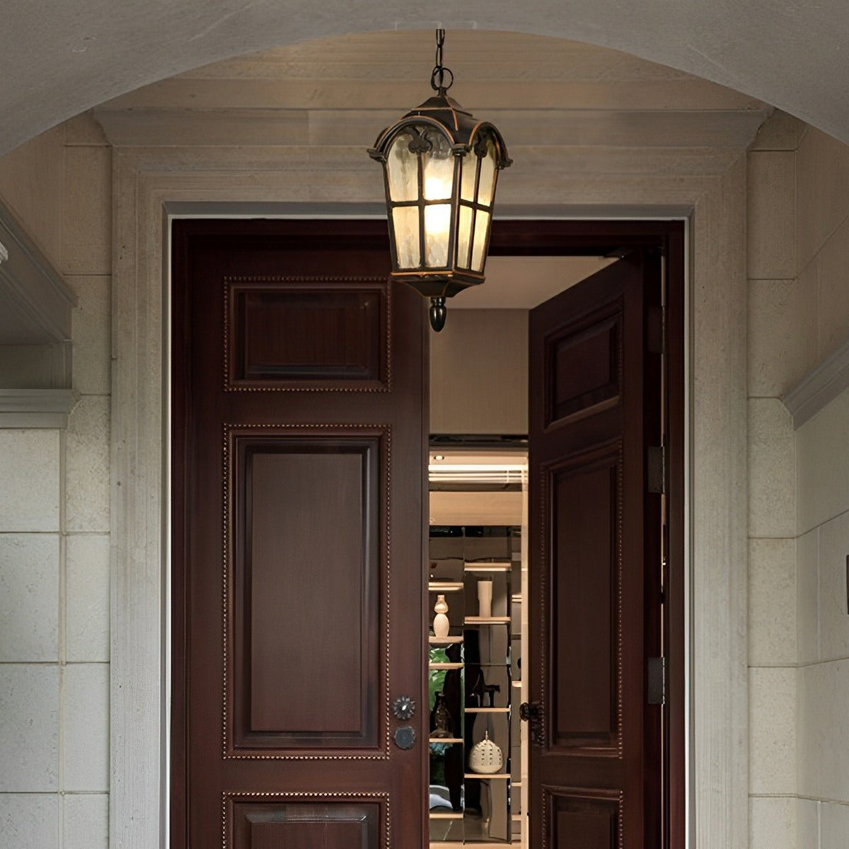 Rustic Roman Outdoor LED Lantern Pendant Light