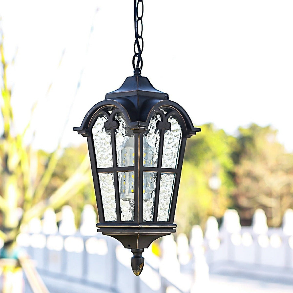 Rustic Roman Outdoor LED Lantern Pendant Light