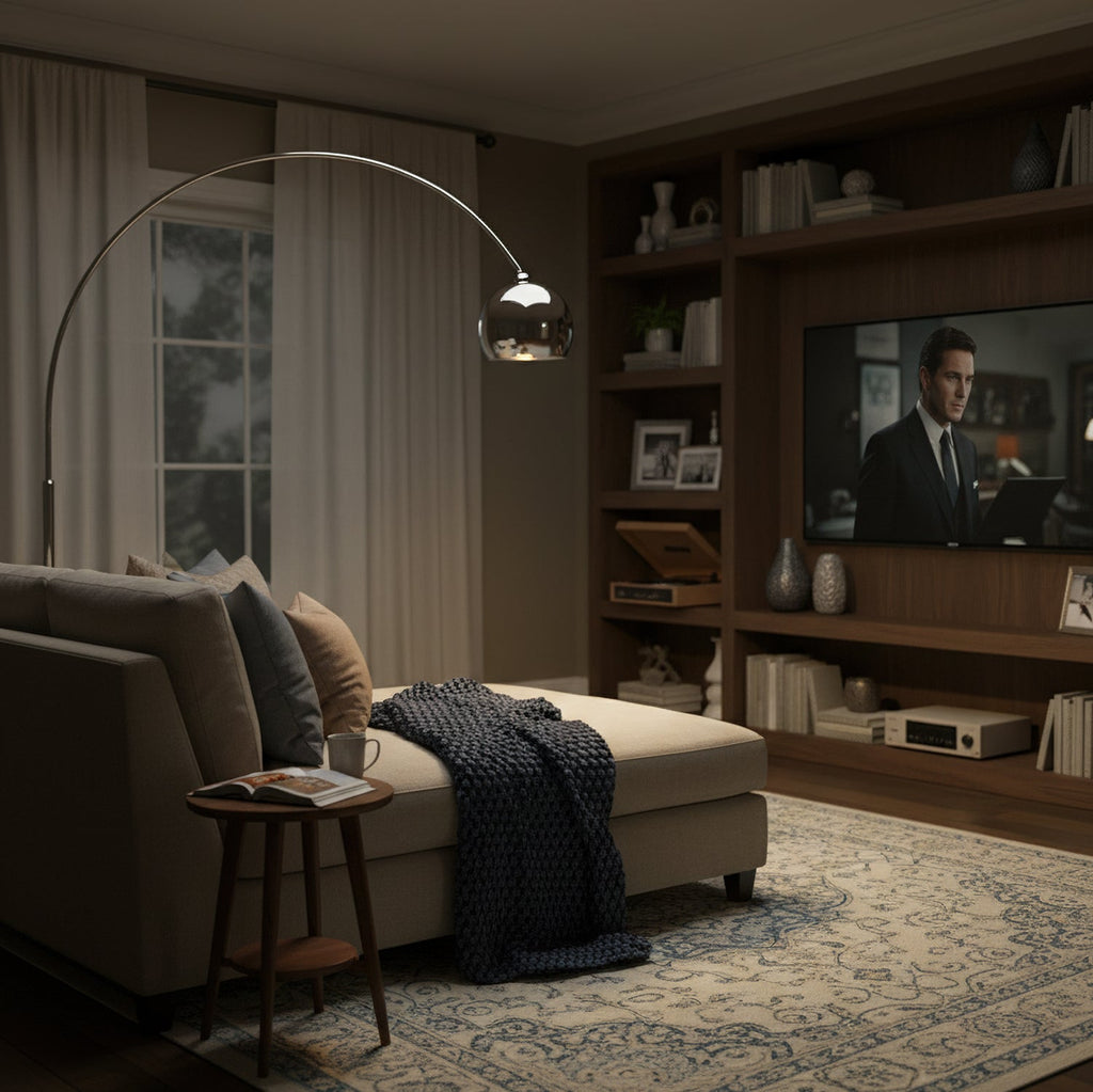 Angler Floor Lamp Modern Adjustable Arc Reading Lamp, Tall
