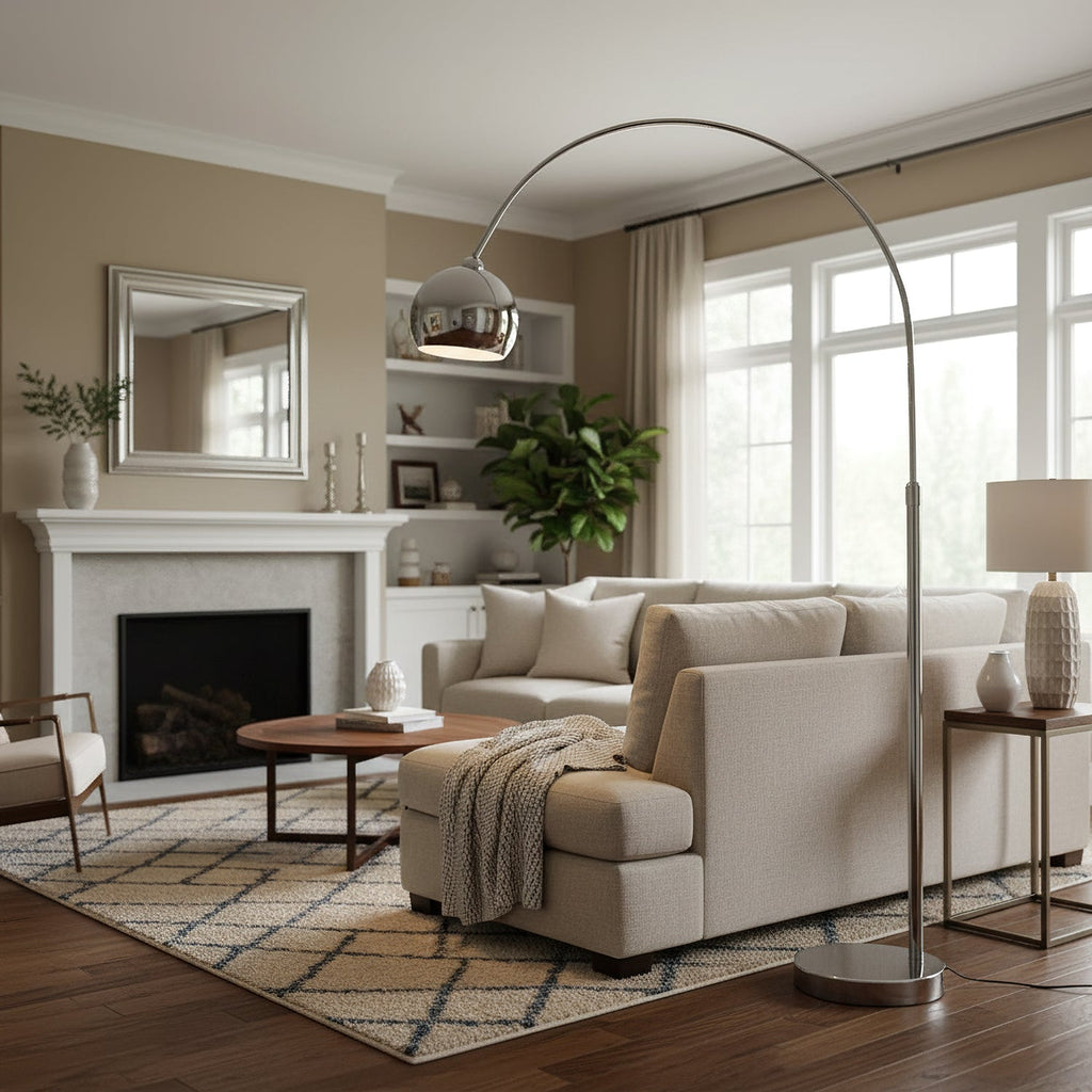Angler Floor Lamp Modern Adjustable Arc Reading Lamp, Tall