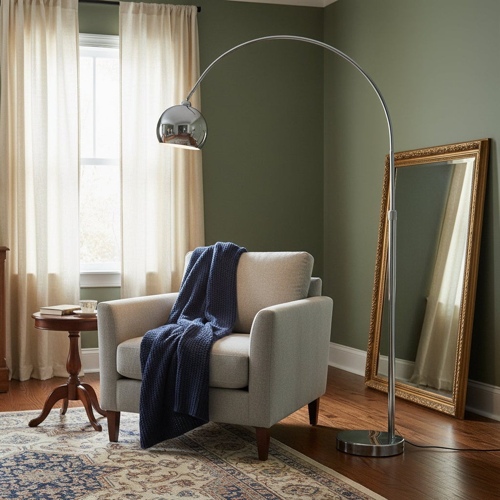 Angler Floor Lamp Modern Adjustable Arc Reading Lamp, Tall