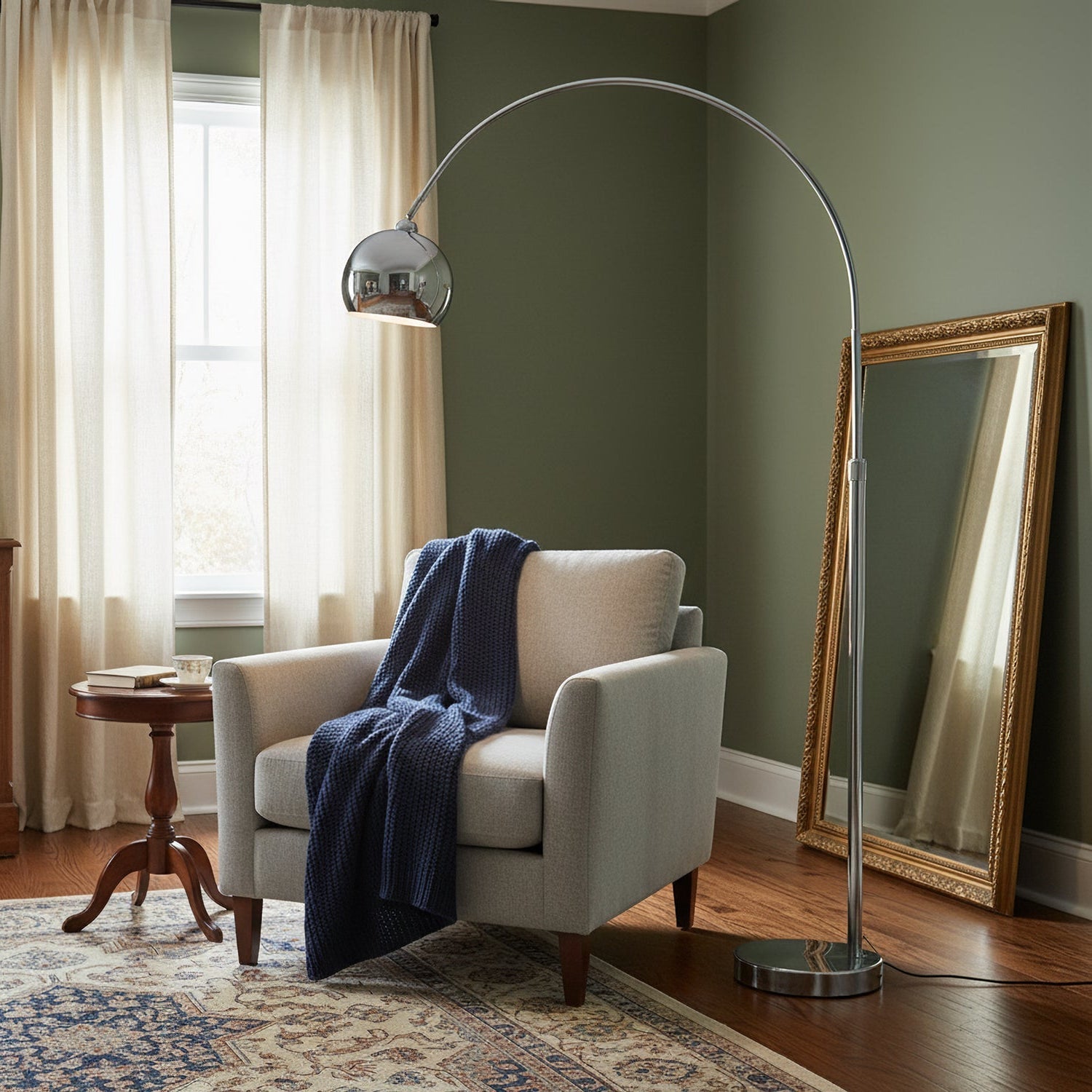 Angler Floor Lamp Modern Adjustable Arc Reading Lamp, Tall