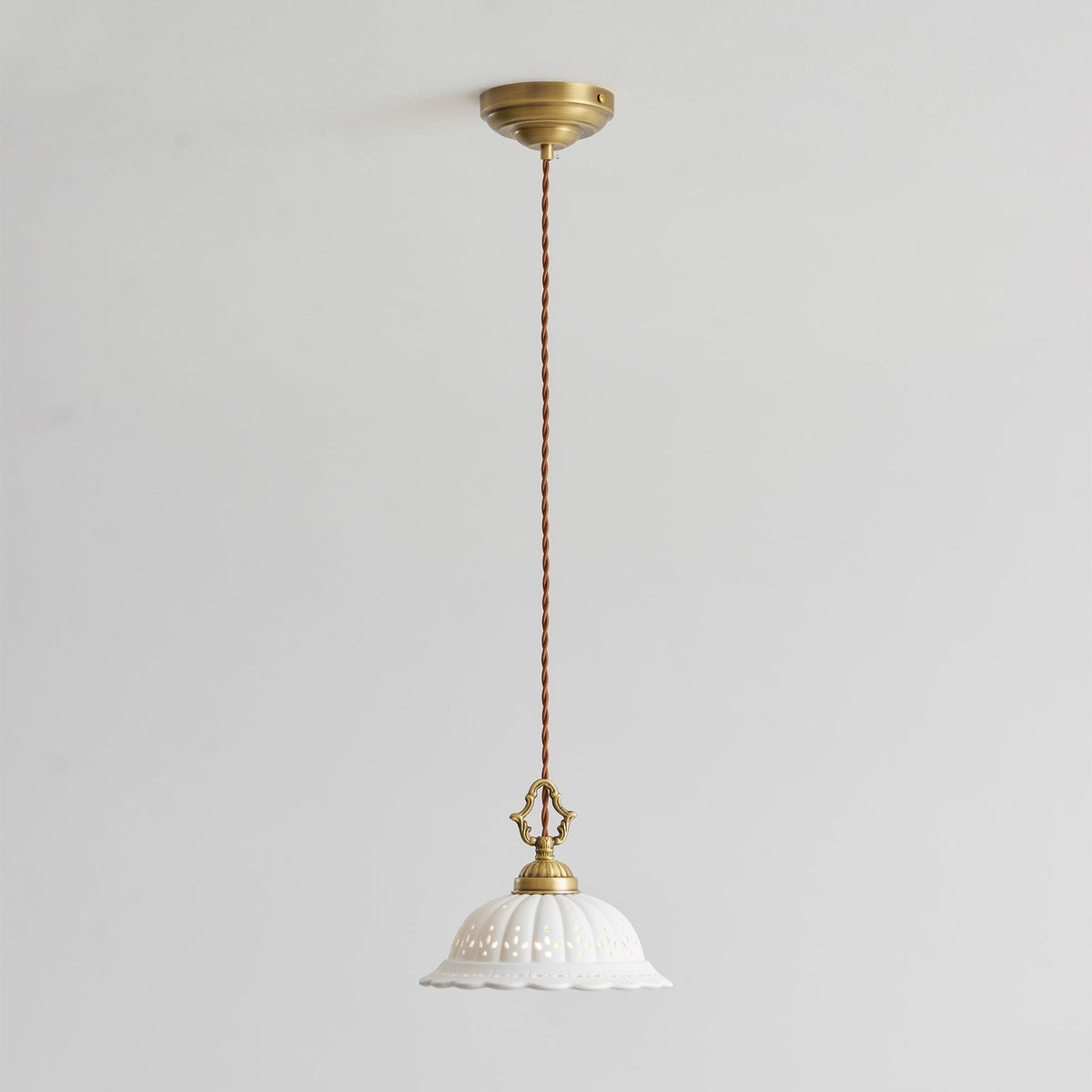 Anita fluted white ceramic pendant light lifestyle interior, view 204