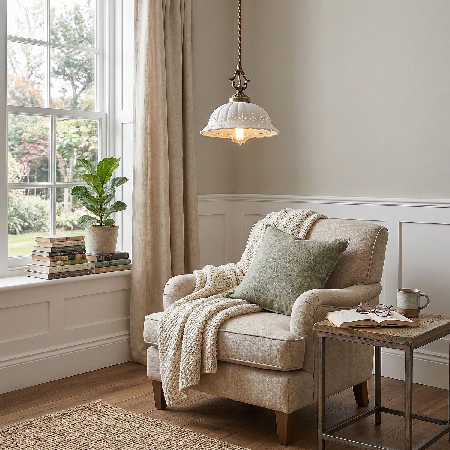 Anita fluted ceramic pendant — supplier photo