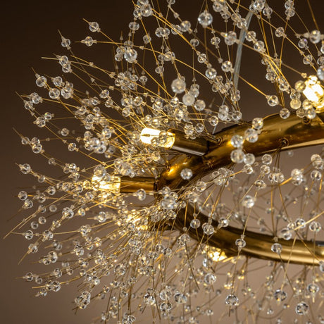 Antique Bronze Crystal Firework Chandelier with 12 Lights for Elegant Ambiance