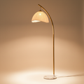 Arcadia | Elegant Warm Metallic Floor Lamp with Scalloped Shade