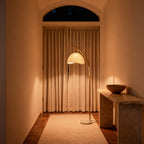 Arcadia | Elegant Warm Metallic Floor Lamp with Scalloped Shade