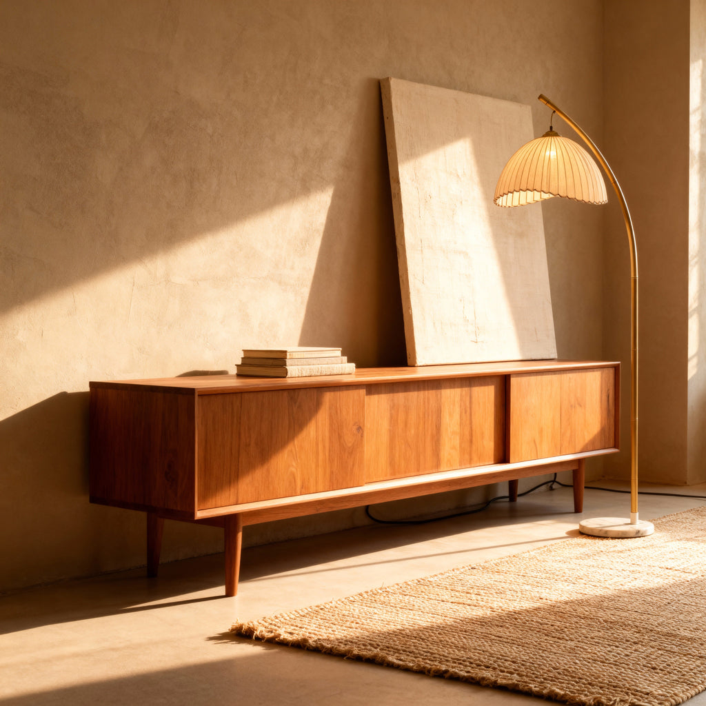 Arcadia | Elegant Warm Metallic Floor Lamp with Scalloped Shade