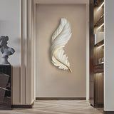 Art Deco Feather Wall Sconce Lighting with Remote Control | Elegant USB LED Wall Lamp for Ambient Home Decor