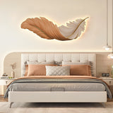 Art Deco Feather Wall Sconce Lighting with Remote Control | Elegant USB LED Wall Lamp for Ambient Home Decor