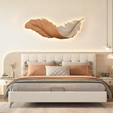 Art Deco Feather Wall Sconce Lighting with Remote Control | Elegant USB LED Wall Lamp for Ambient Home Decor