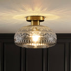 Artisan Flush Mount Ceiling Light with Dimmable Glass Shade | Elegant Design for Hallways and Bedrooms