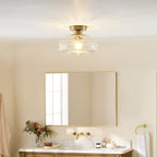 Artisan Flush Mount Ceiling Light with Dimmable Glass Shade | Elegant Design for Hallways and Bedrooms
