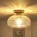 Artisan Flush Mount Ceiling Light with Dimmable Glass Shade | Elegant Design for Hallways and Bedrooms