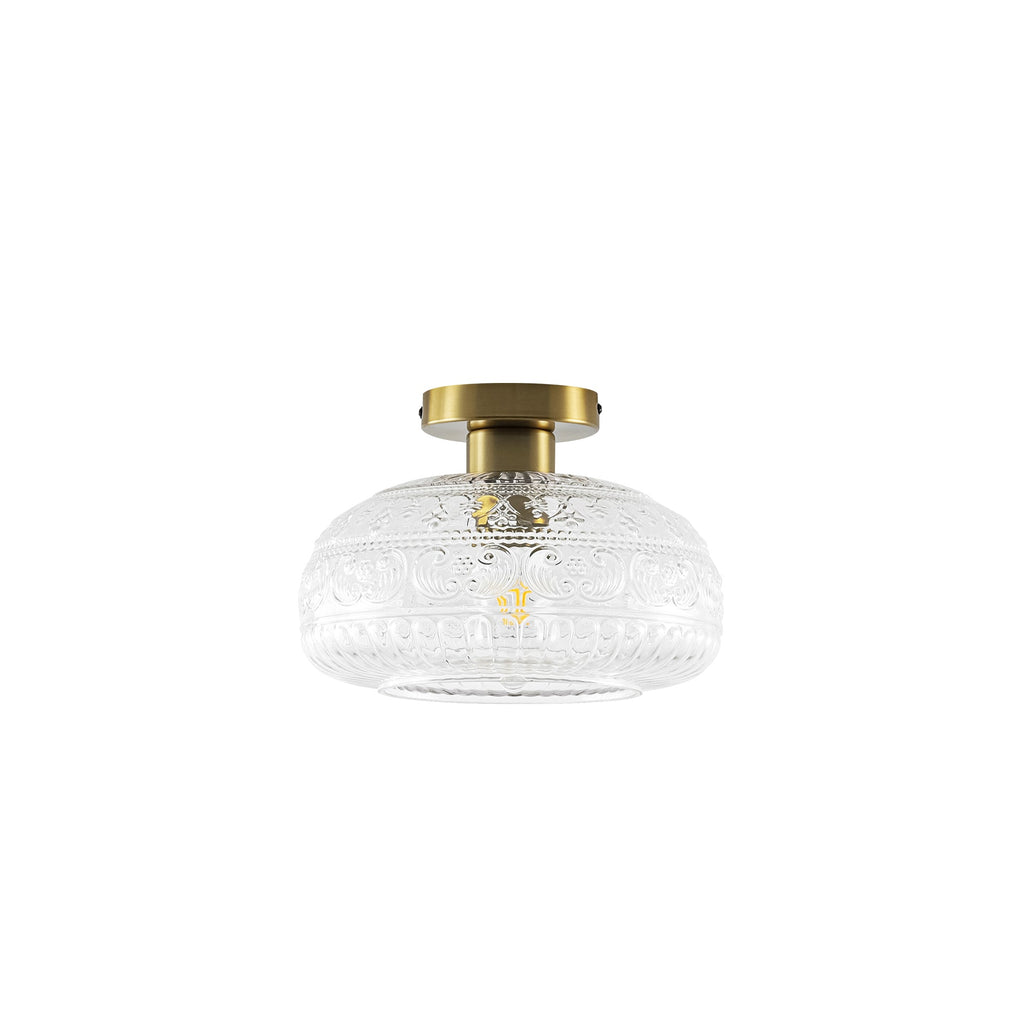 Artisan Flush Mount Ceiling Light with Dimmable Glass Shade | Elegant Design for Hallways and Bedrooms