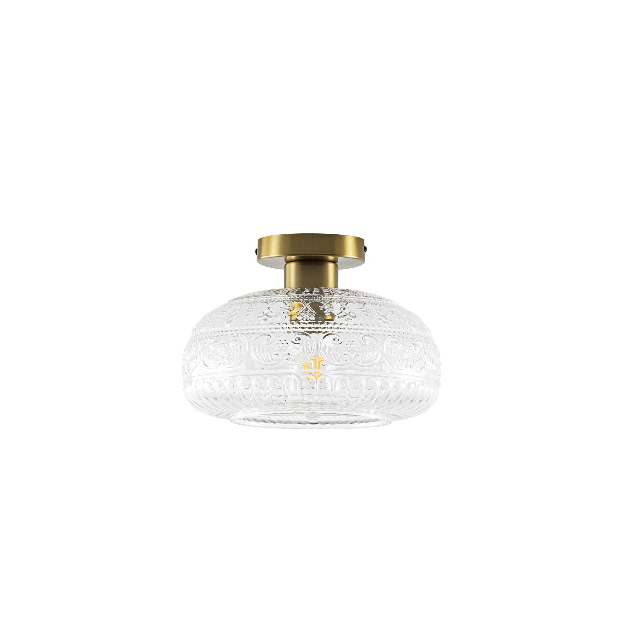 Artisan Flush Mount Ceiling Light with Dimmable Glass Shade | Elegant Design for Hallways and Bedrooms
