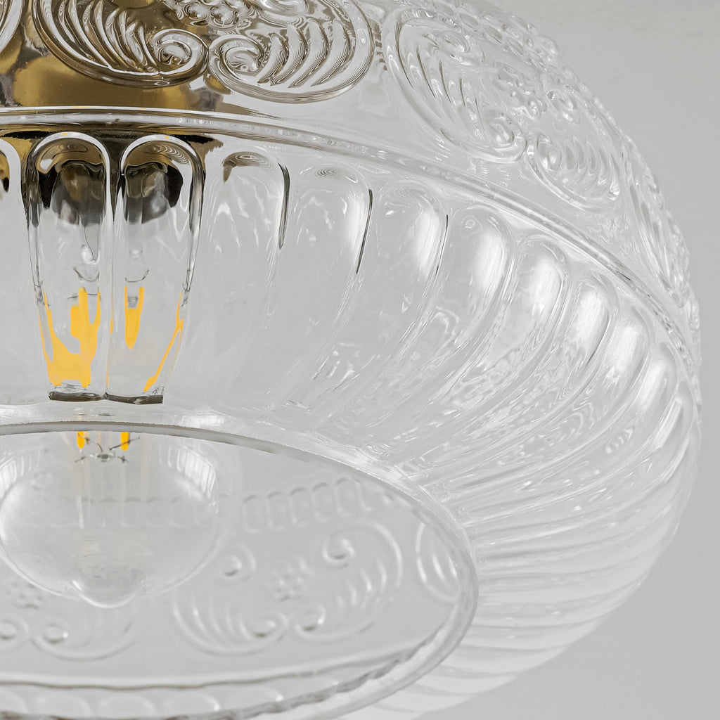Artisan Flush Mount Ceiling Light with Dimmable Glass Shade | Elegant Design for Hallways and Bedrooms