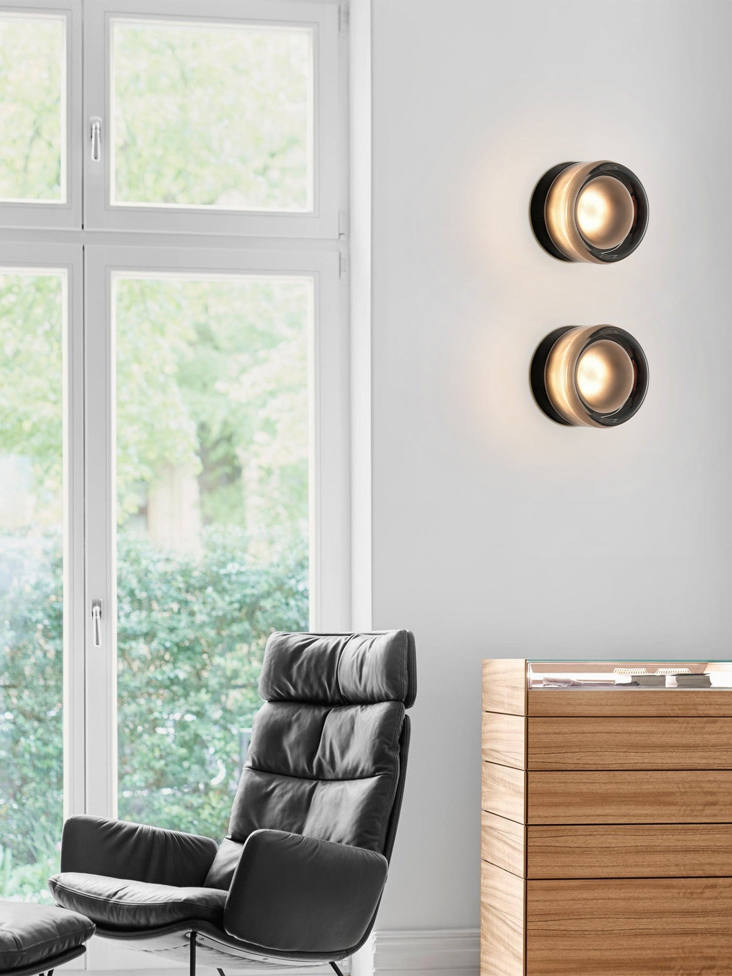 Auralux – LED-Wandleuchte mit Strukturglas, 10 cm