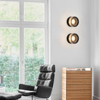 Auralux LED Industrial Flush Mount Wall Sconce with Dimple Glass Shade 4 Inch