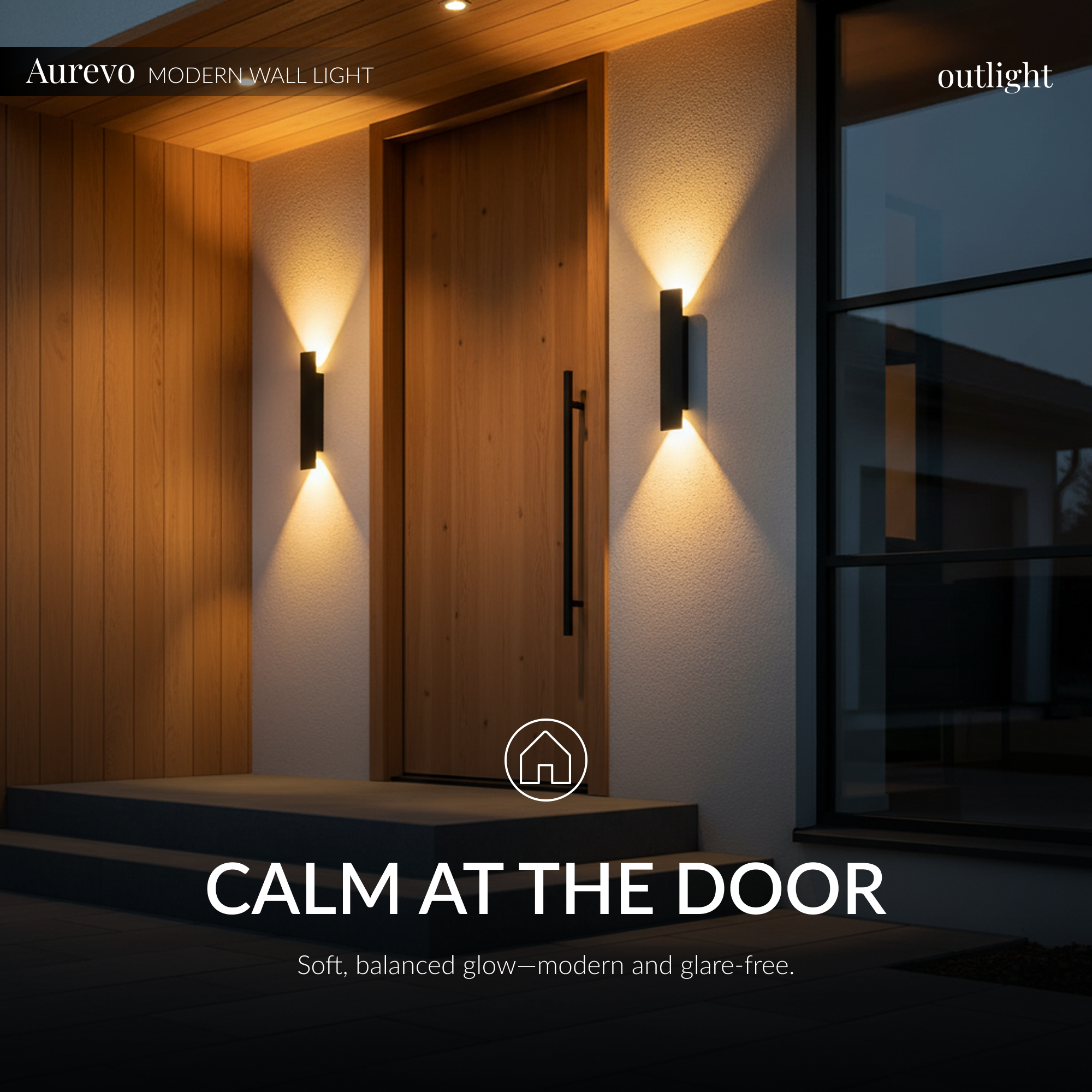 AurevoLight | Sleek Waterproof Aluminum Outdoor Wall Sconce