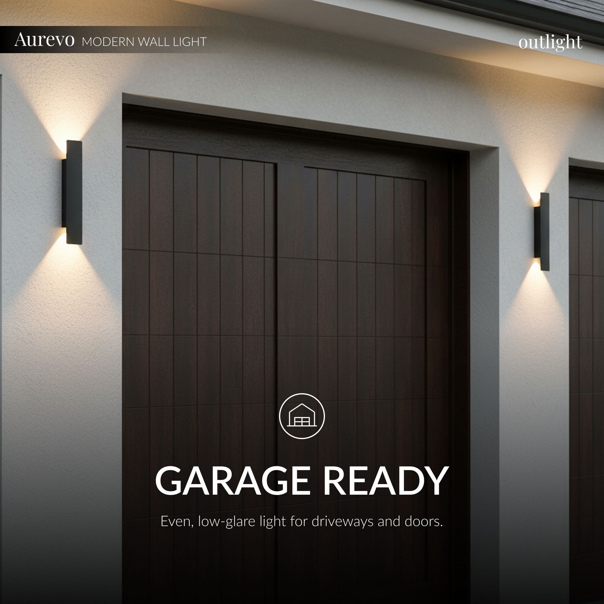 AurevoLight | Sleek Waterproof Aluminum Outdoor Wall Sconce