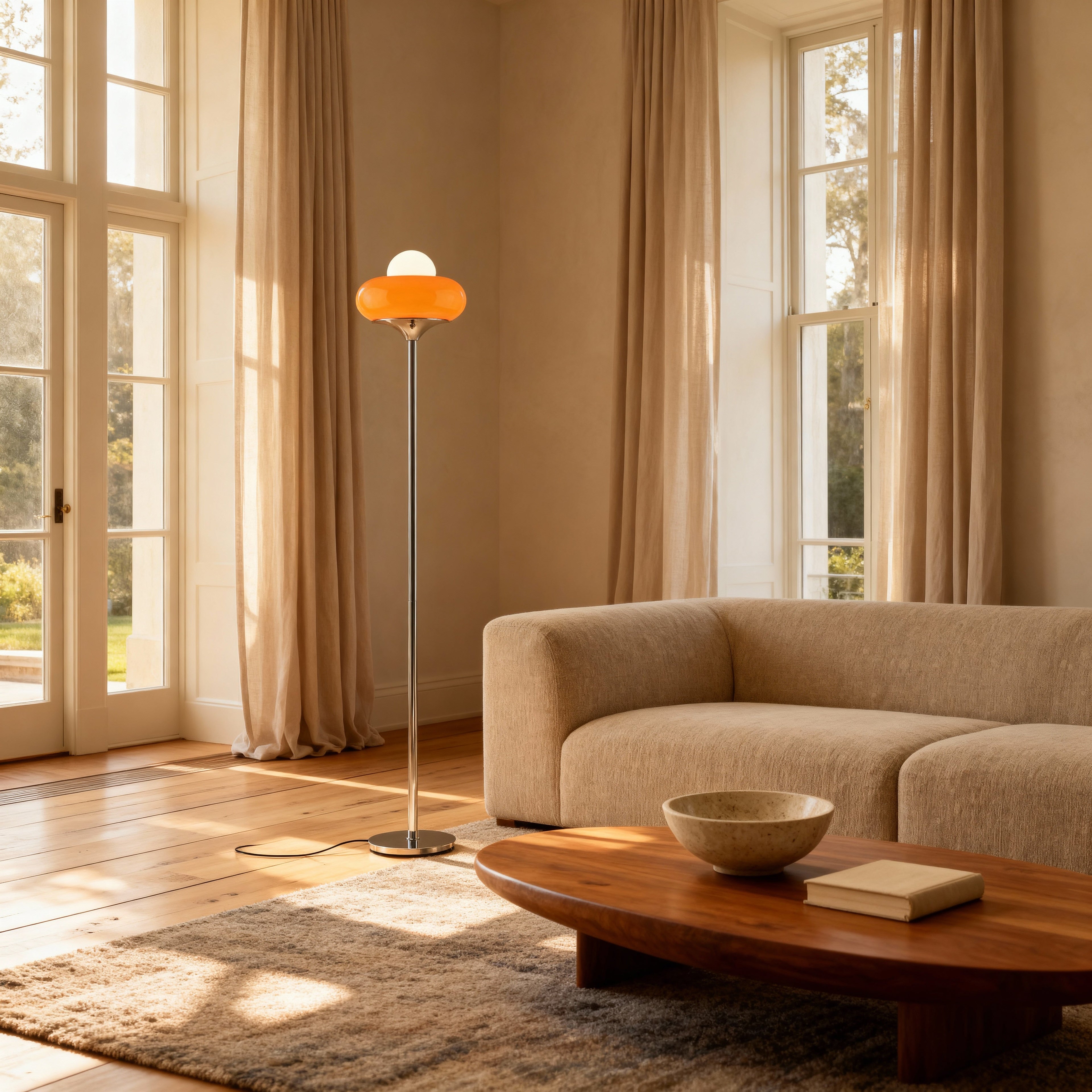 AylaGlow  Modern Stylish Opal Glass Floor Lamp for Living Room