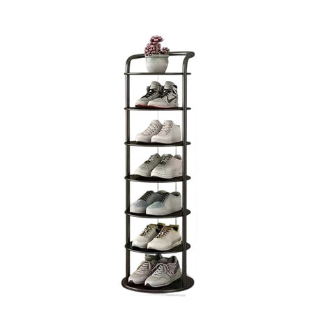 Torre round tiered iron shoe rack