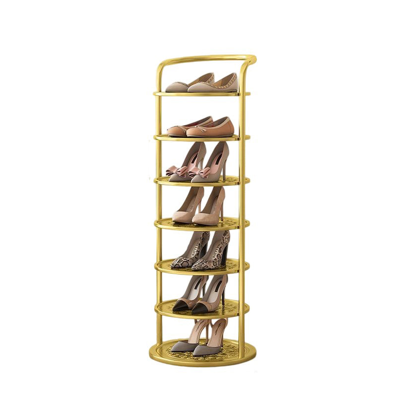Torre round tiered iron shoe rack